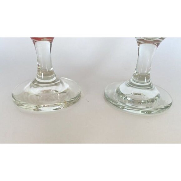 Red Eye Tabasco Bloody Mary Glasses Footed Glasses Vintage Lot of 2 Hot Sauce - Picture 8 of 12